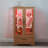 Lighted Glass Curio Display Cabinet with Adjustable Shelves, LED Lights, and Vintage Metal Handles for Elegant Storage