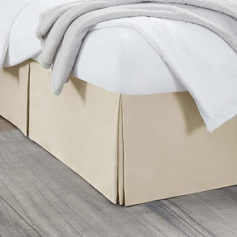 Luxury Pleated 14" Bed Skirt, Beige, Twin
