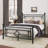 Ajayceon Metal Platform Bed Frame With Vintage-Style Headboard And Footboard-359913784-357881626