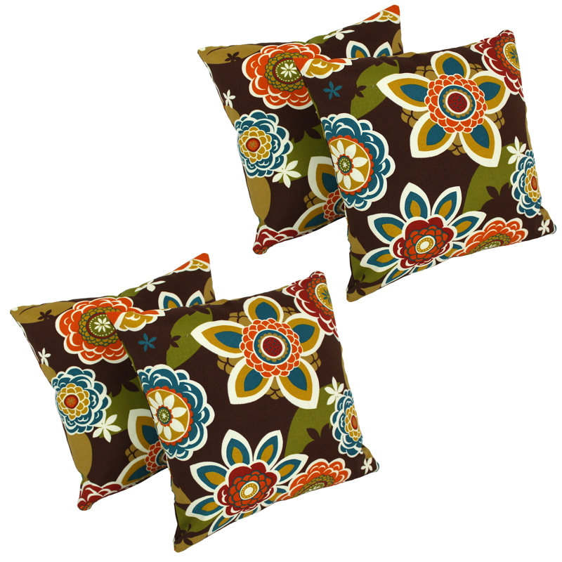 Blazing Needles Indoor/Outdoor Throw Pillow, Annie Chocolate