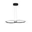 Lustre réglable élégant, structure en aluminium noir, 25,6 po x 15,7 po x 0,8 po | Douille DEL 4000K (40-60W) | Hauteur réglable (0 à 31,5 pouces) | Luminaire moderne pour le décor du salon et de la salle à manger-479375906