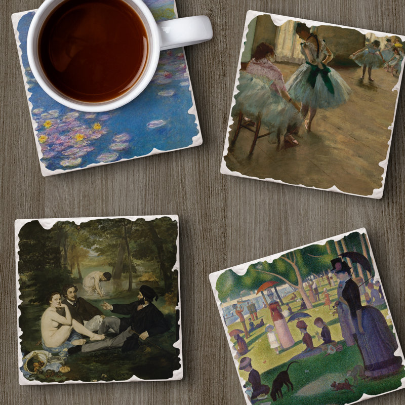 Thirstystone John James Audubon 4-Pack Assorted Tumbled Tile Coasters