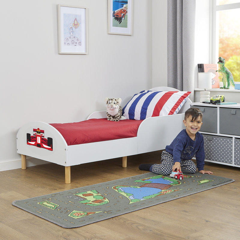 Kids White Toddler Bed – Formula 1