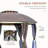 Round Outdoor Gazebo with Double Roof - Patio Canopy Shelter with Netting & Curtains