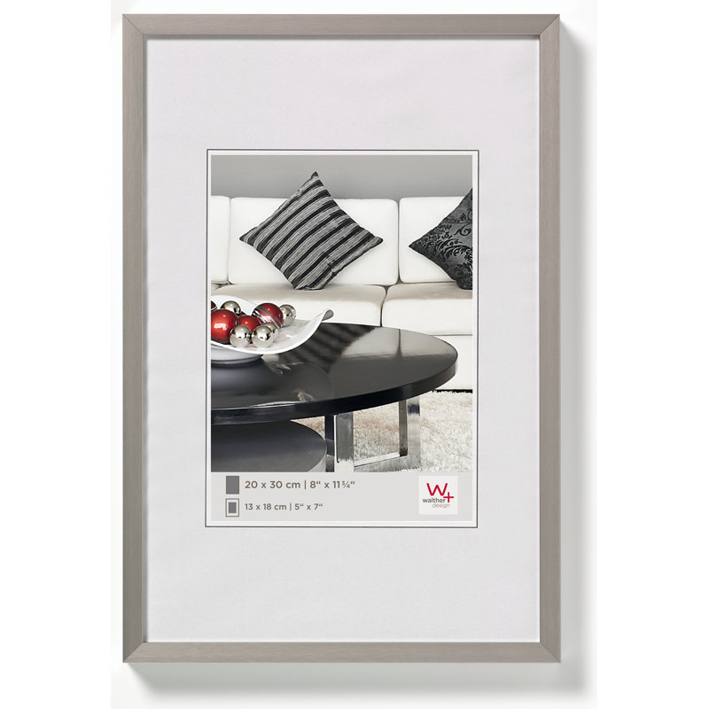 Metal Picture Frame with Mat, Steel, 60 cm H x 40 cm W