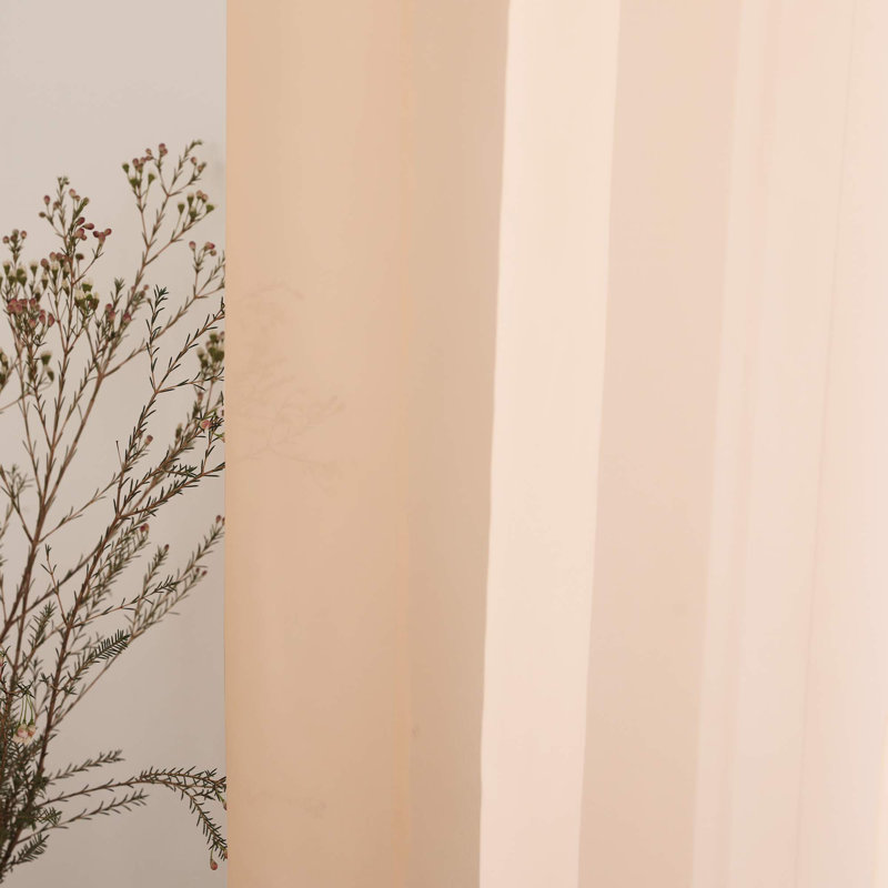 Gainsborough Sheer Curtain Pair, Peach Pink, 52" W x 84" L