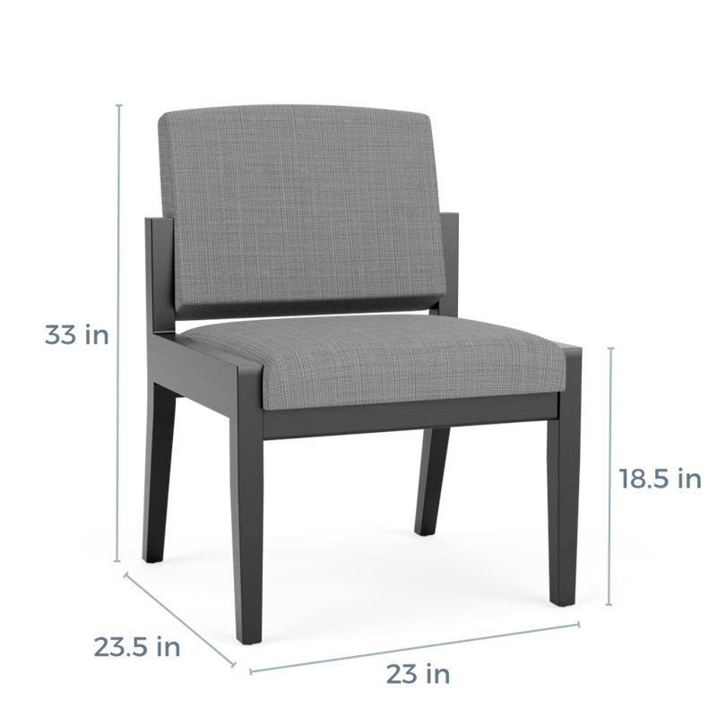 Chaise d'invité Amherst, Noir, Gris chambray