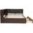 Queen Size Wood Daybed with Storage Shelves, 2 Drawers, USB Ports & LED Lights, Brown-1152267083