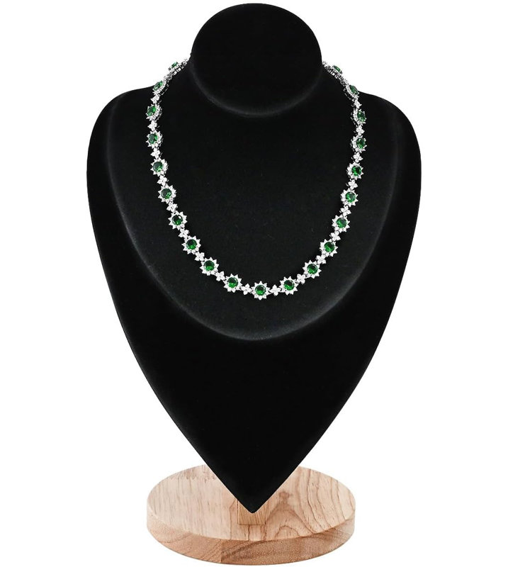 Porte-bijoux à collier, support à bijoux, présentoir à colliers, base en bois robuste, velours noir