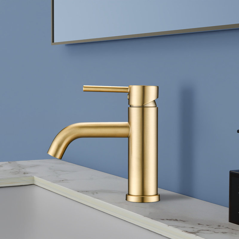 Topcraft Single Handle Bathroom Faucet, Brushed Gold