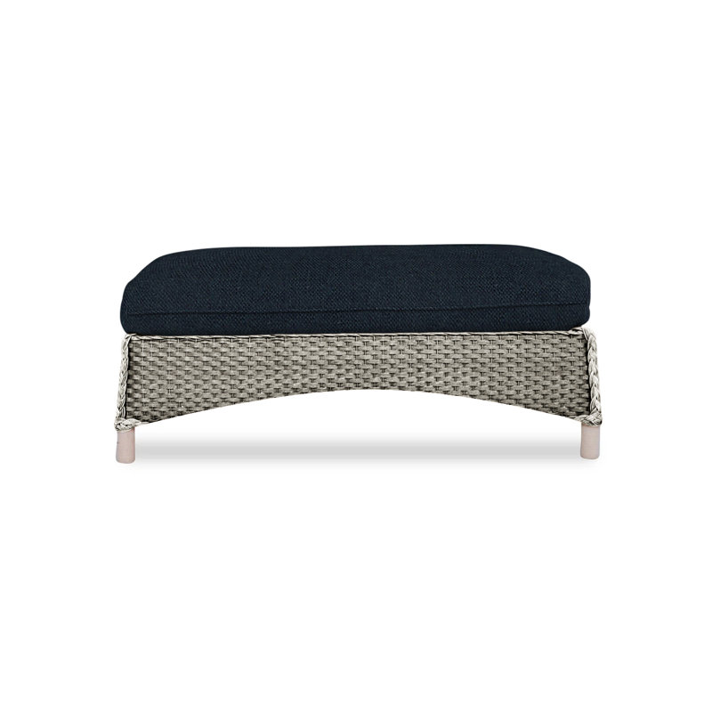 Mandalay Outdoor Ottoman, Sandberg Navy, Hickory