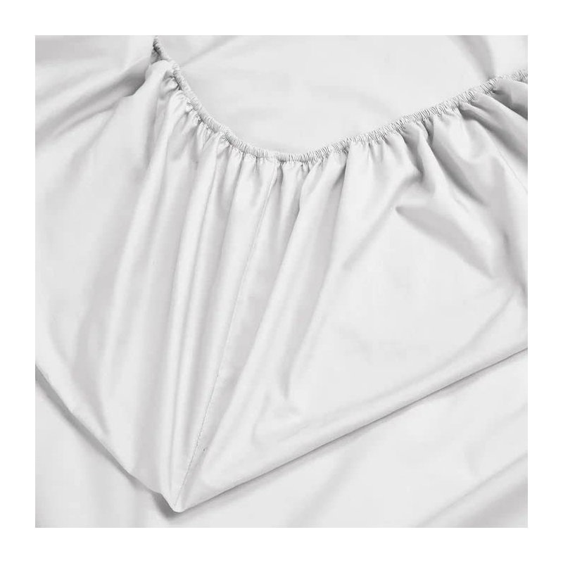 Aurelian 100% Cotton Percale Fitted Sheet, King, White