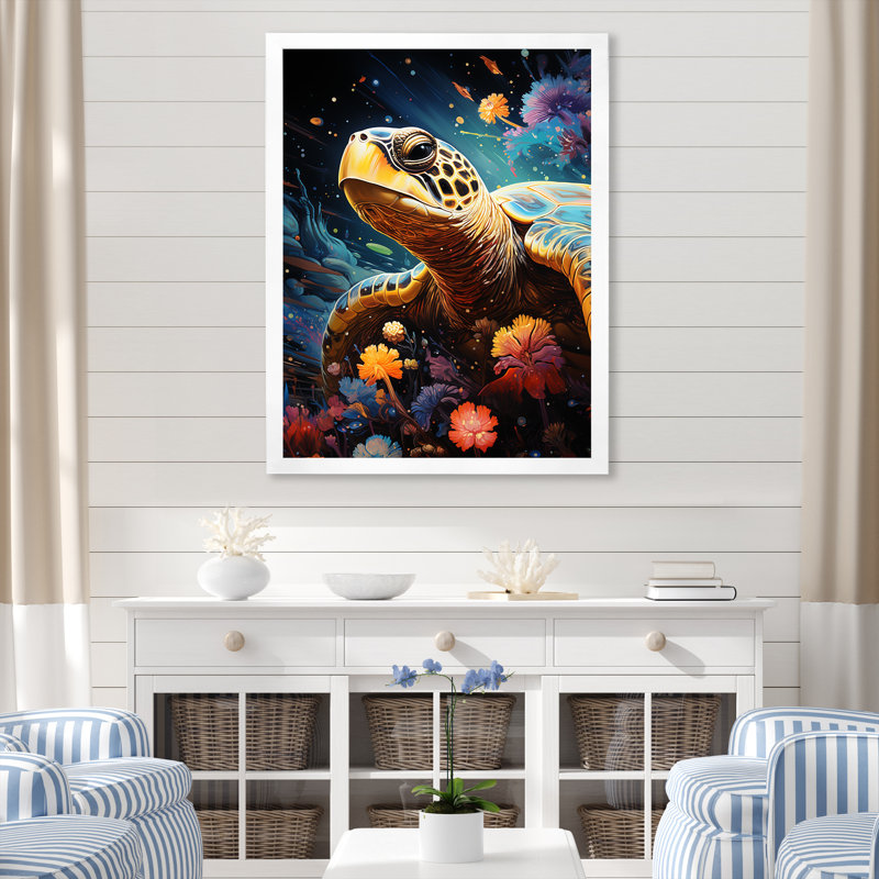 Voyage cosmique sur toile, Cadre simple blanc, H 32 po x l 24 po x P 1 po