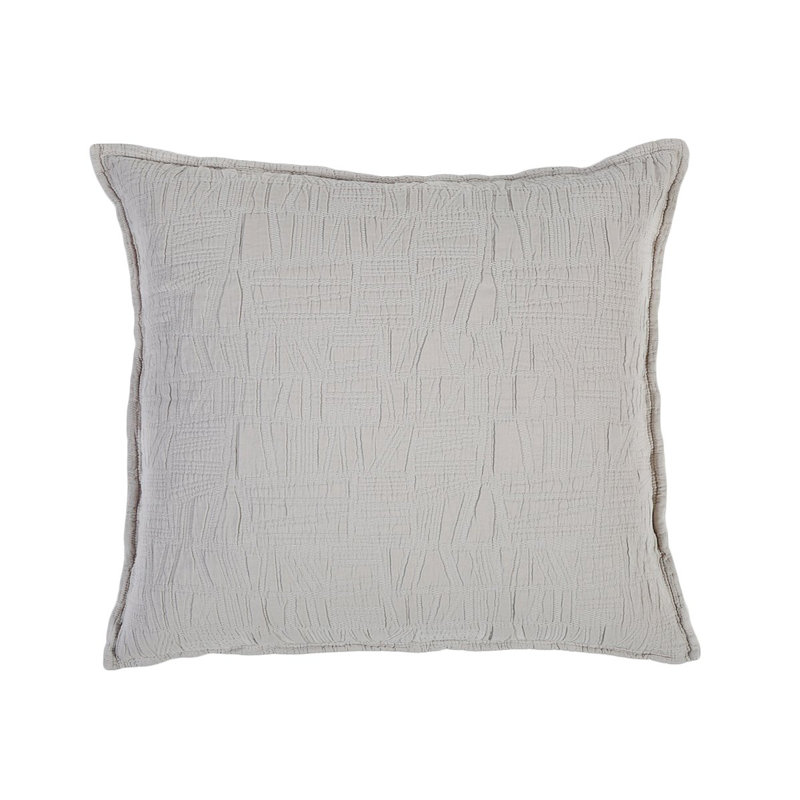 Harbour Navy/Sea Glass/Taupe/White Cotton Piece Sham, Euro, Taupe