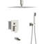 Système de douche avec bec de baignoire en cascade, système de douche carré à fixation au plafond de 12 pouces avec valve brute