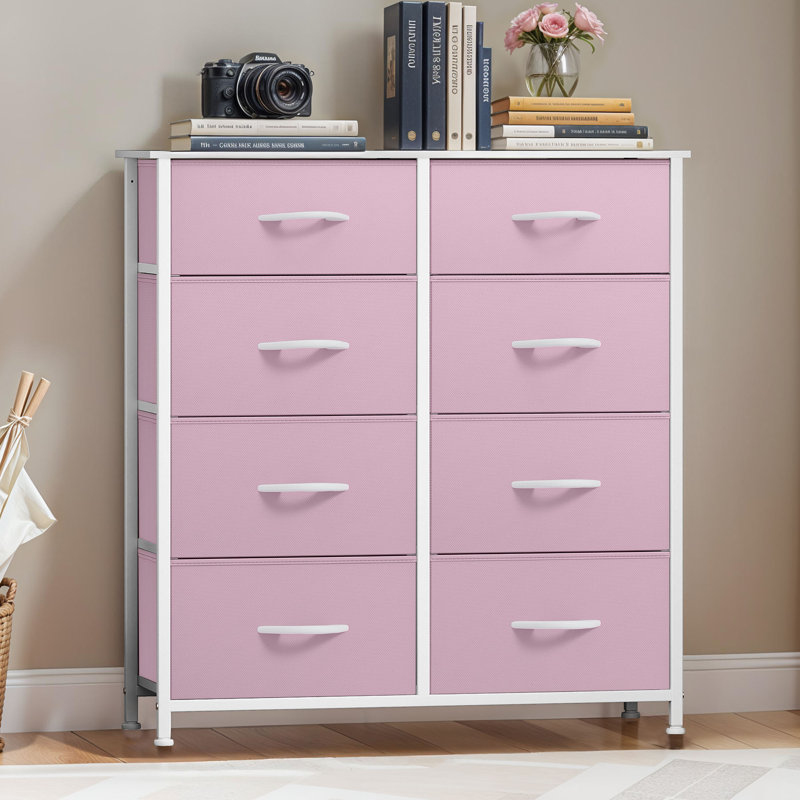 Commode 8 tiroirs Frankfield, Rose