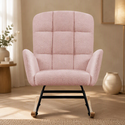 Fauteuil berçant rose en forme d'ourson