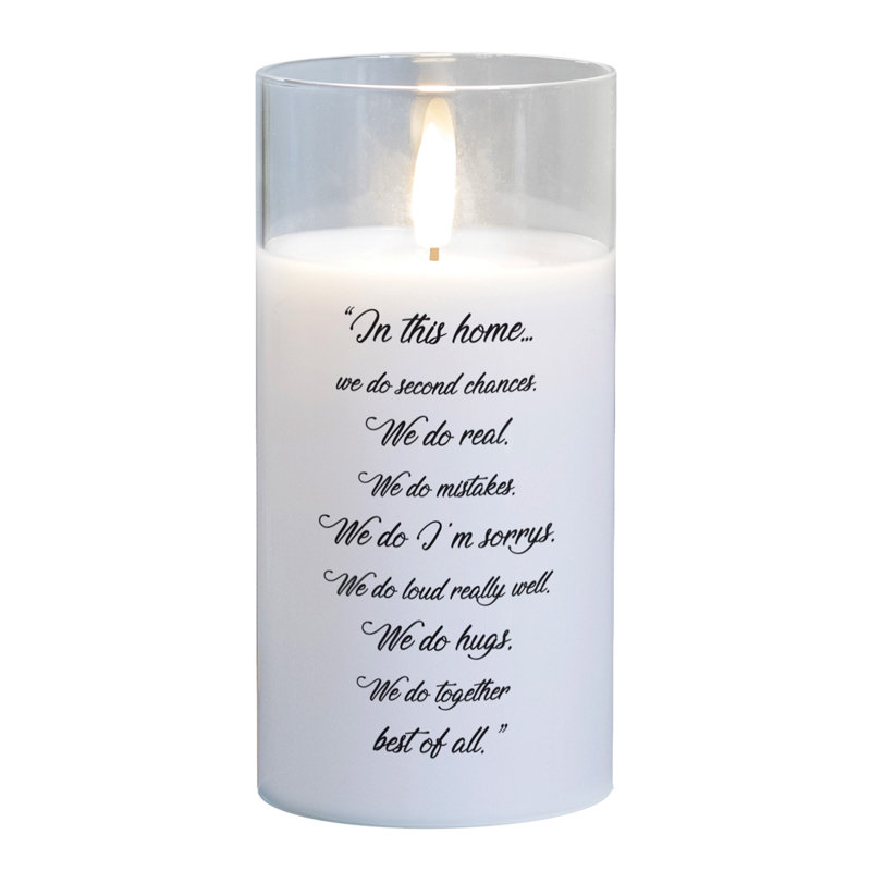 Flameless Jar Candle with Glass Holder