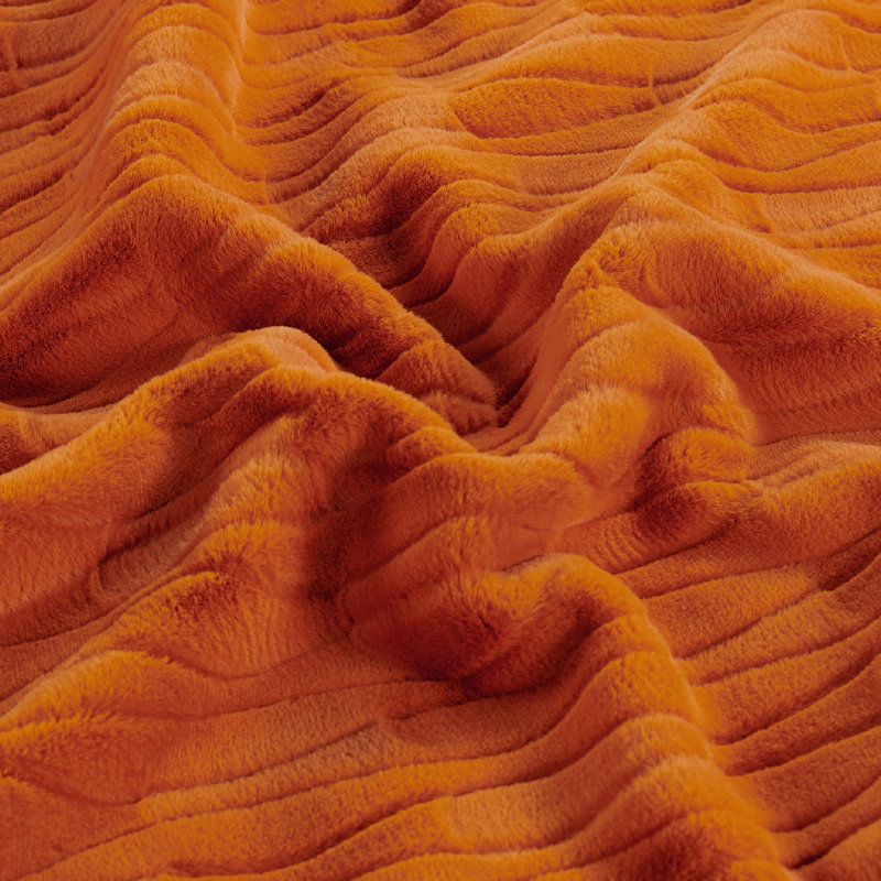 Knitted Throw Blanket, 127cm x 152.4cm, Burnt Orange
