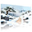 Forêt d'hiver, paysage de montagne enneigée avec sentier de pin, ensemble de 3 impressions sur toile-78420125