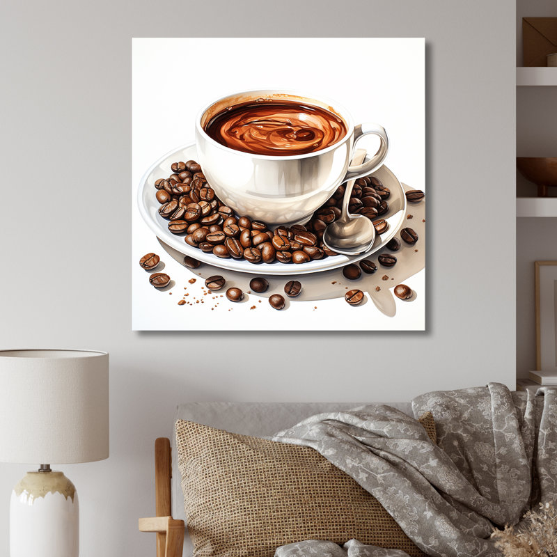 «Brown Watercolor Espresso IV», art mural en métal café, H 16 po x l 16 po x P 1 po