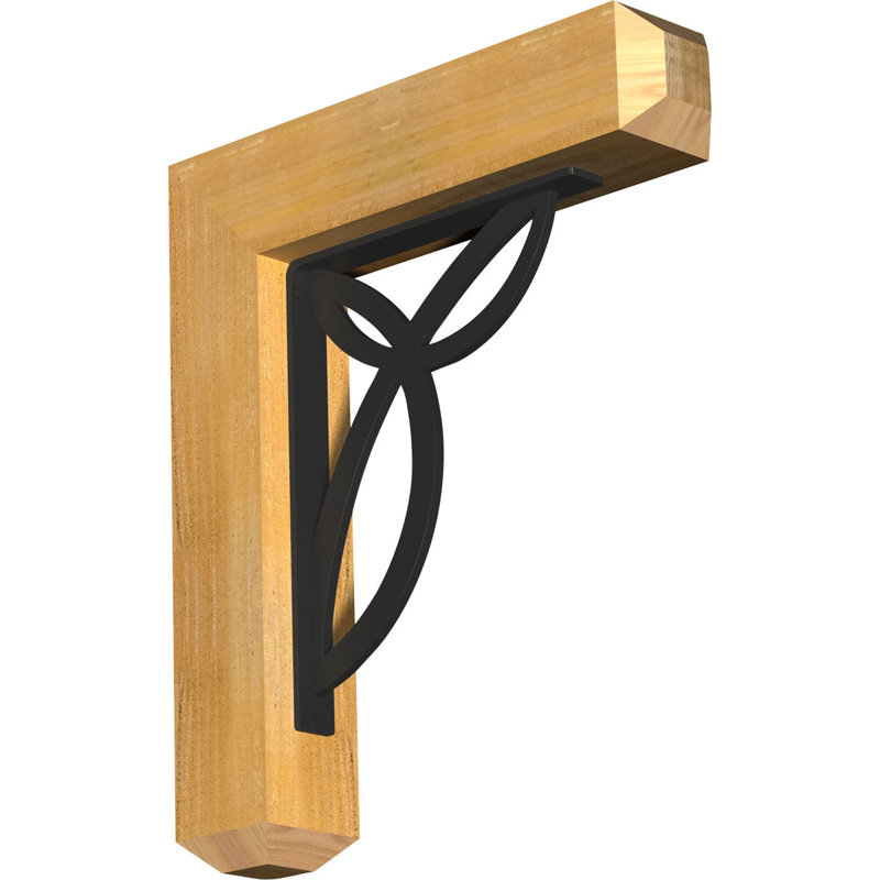 Support simple 4 po Versailles Ironcrest Versailles, H 14 po x P 11 1/2 po, Cèdre rouge de l'Ouest l 3 1/2 po x T 2 po (lisse