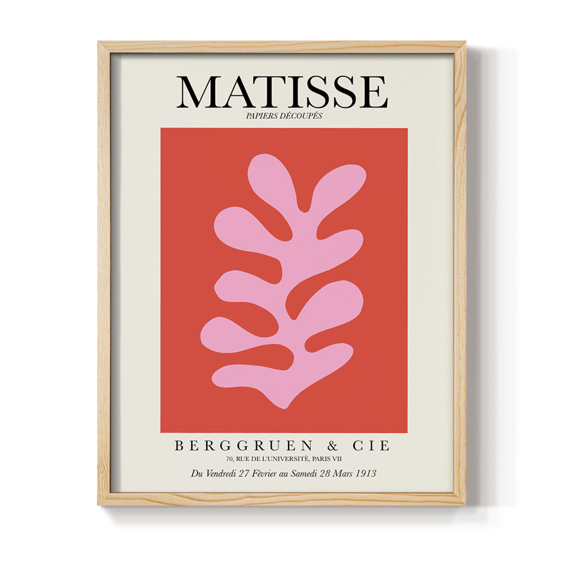 Matisse XCIV, reproduction d'art encadrée - bois massif, H 11 po x l 9 po