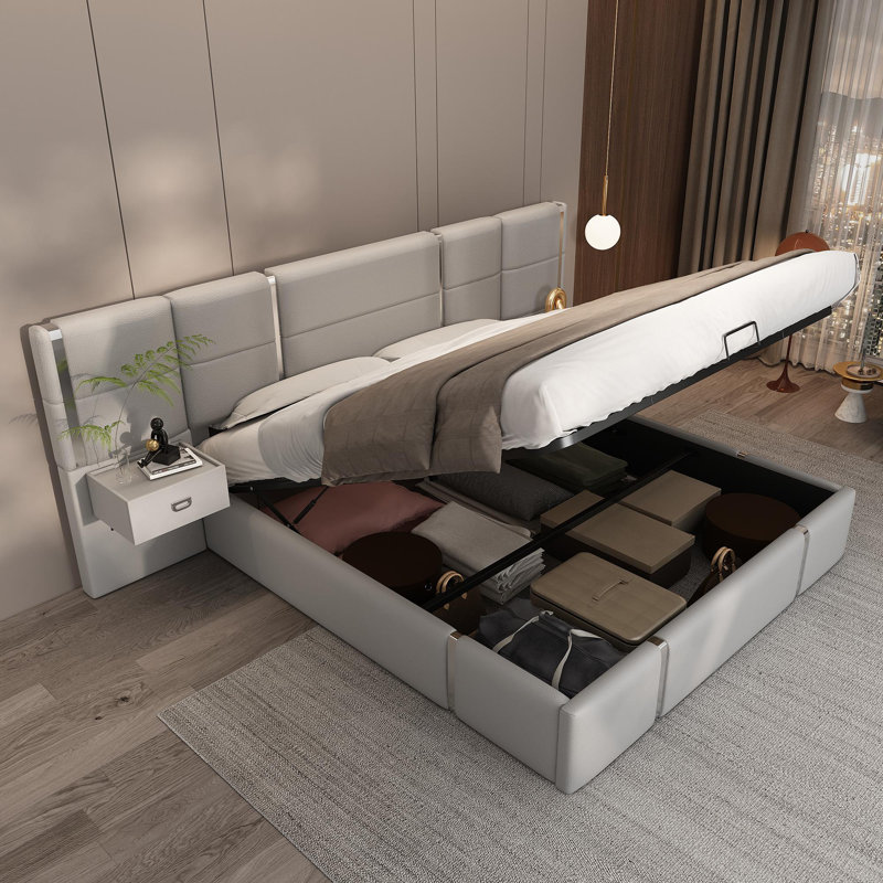 Carboni Upholstered Lift Up Storage Bed