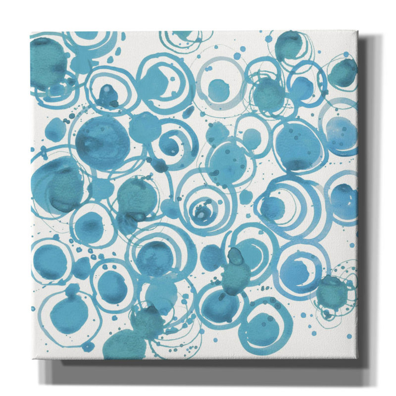 «Dizzy Soft Blue» par Shirley Novak, art mural sur toile, H 18 po x l 18 po x P 0,75 po
