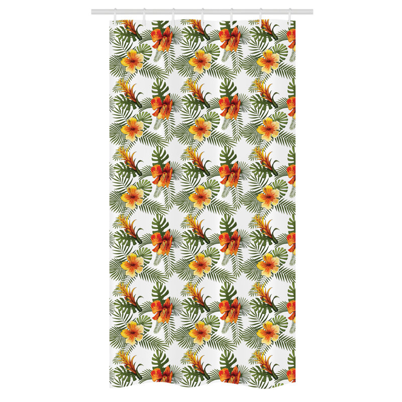 Cammi Floral Shower Curtain with Hooks Included, 72" H x 36" W