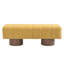 Banc de salle à manger rembourré pour salle à manger, banc de repose-pieds sans assemblage pour le salon de la chambre à coucher, tissu en chenille jaune, capacité de poids de 300 lb-132101666