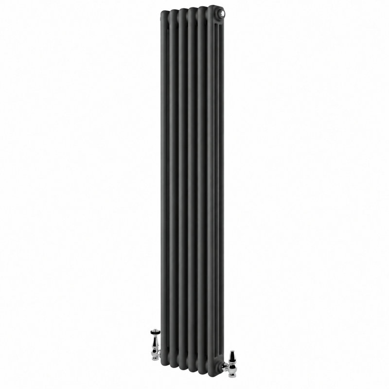 Uxbridge Vertical Traditional Colosseum Radiator, 1800mm H x 290mm W x 130mm D, Anthracite