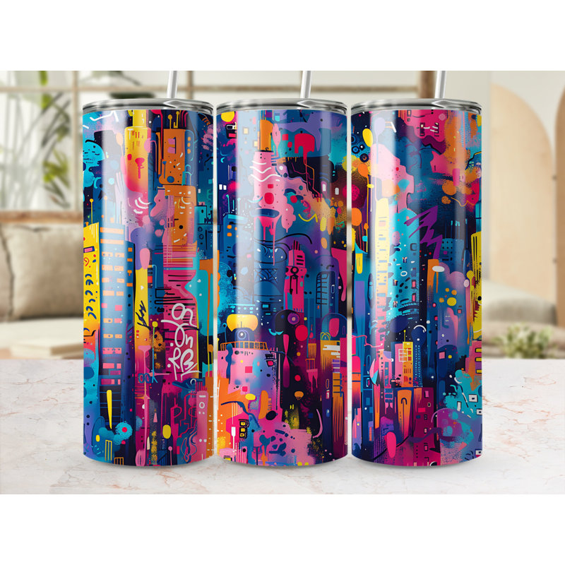 Choose Handmade Tumblers 591ml Vacuum Insulated Stainless Steel (18/8) Travel Tumbler with Straw