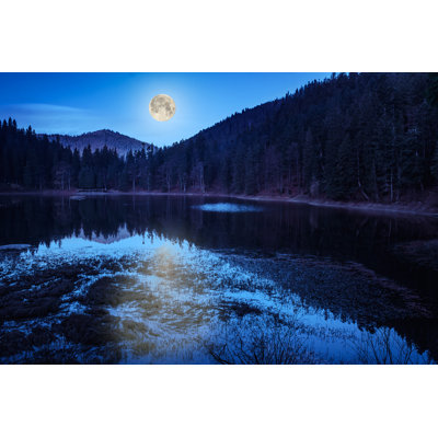 Axtell Mountain Lake In Forest by Mike_Pellinni - Wrapped Canvas Print