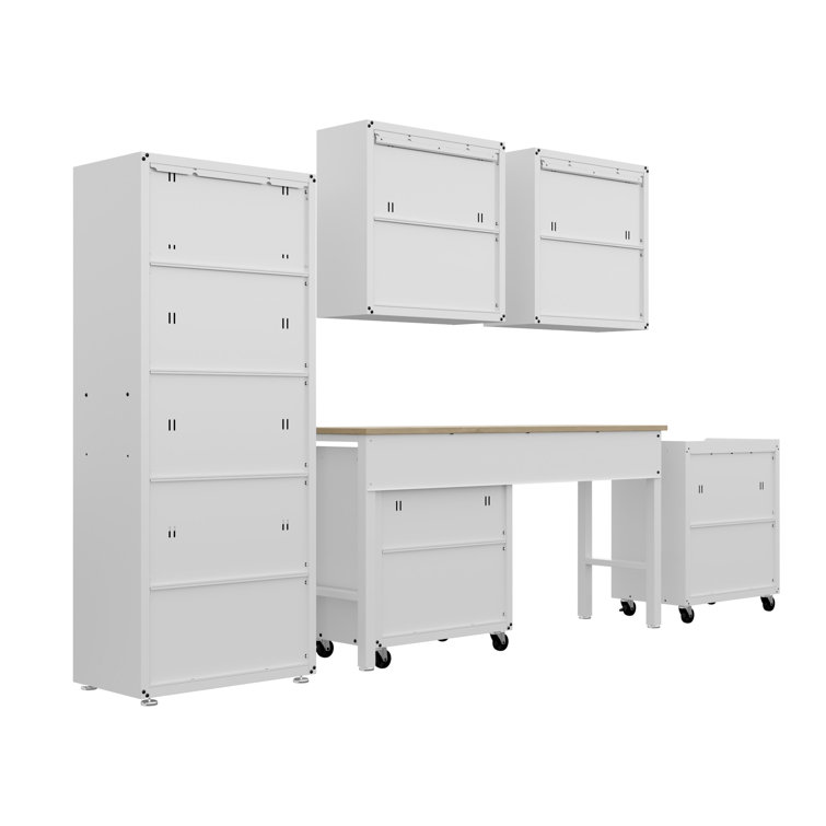 Sibley Textured Garage Complete Storage System (Set of 6) The Twillery Co. Color: White