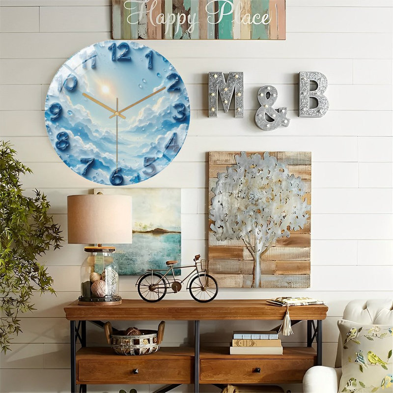 Horloge murale en verre 12 po