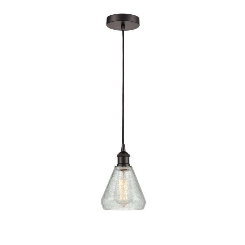 Luminaire suspendu conique à 1 lumière Petronille, Bronze huilé