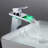 Sumerain Contemporary LED Waterfall Bathroom Sink Faucet, Single Handle Single Hole Vessel Faucet with Color-Changing Temperature-Sensing Light, Chrome