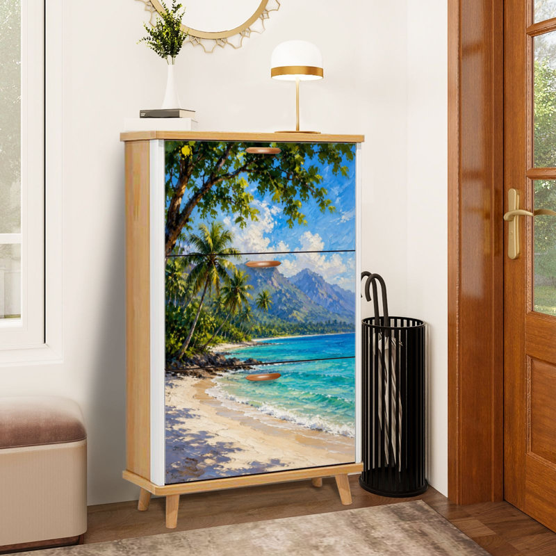 Armoire de rangement pour chaussures avec 3 tiroirs rabattables pour la plage de Rincon Beach