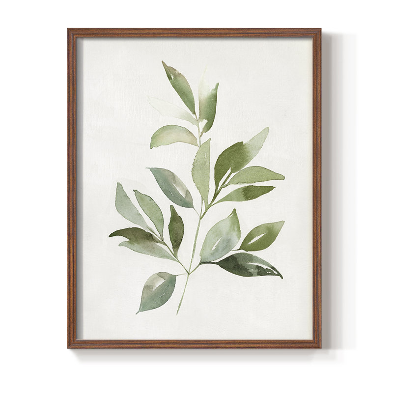 Fresh Leaf Montage II Framed Print - Solid Wood, Walnut, 15" H x 12" W