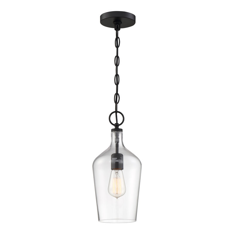 Luminaire suspendu en pot 1 lumière Musgrove, Noir mat
