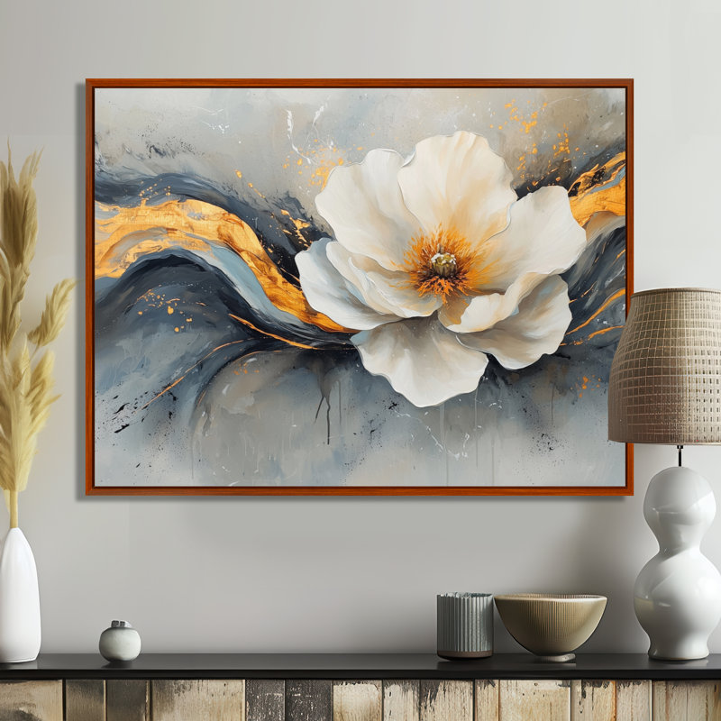 Alvares - Abstract Wall Art, Brun, Cadre flottant, H 24 po x l 32 po