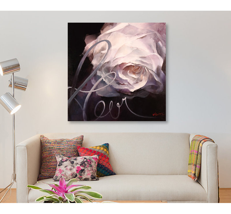 « fleur ii », reproduction sur toile, H 12 po x l 12 po x P 1,5 po, Toile tendue, Pas de tapis