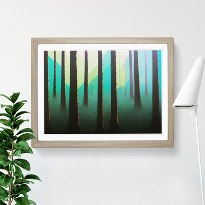 XH1022-6683X Painted Pine Tree Forest - Single Picture Frame Painting