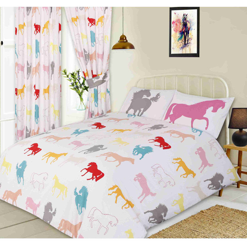 HORSES Devos Pencil Pleat Semi Sheer Curtains, White