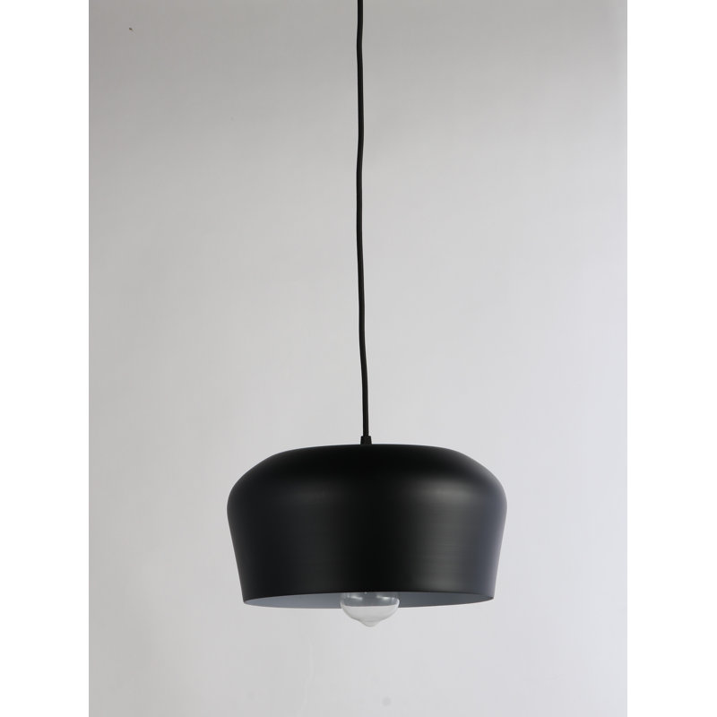 Luminaire suspendu tambour 1 lumière Brantner, Noir