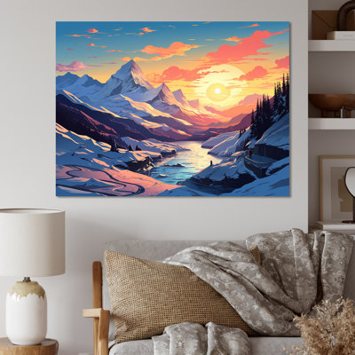 France Alpes Huez Sunset Glow - French Landscape Wall Art
