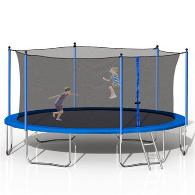 Abrahams Round Backyard Trampoline with Safety Enclosure
