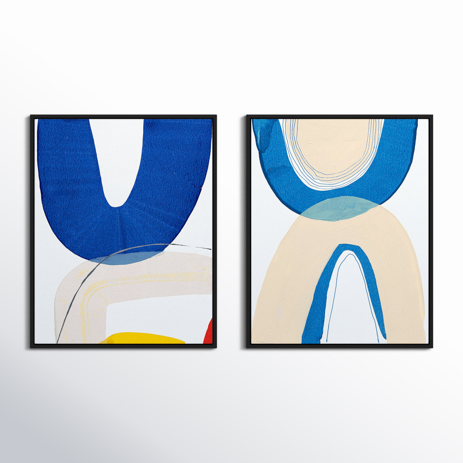 Unity Set Of 2 by Andrea Stokes, Black Framed, 50" H x 80" W x 1.38" D
