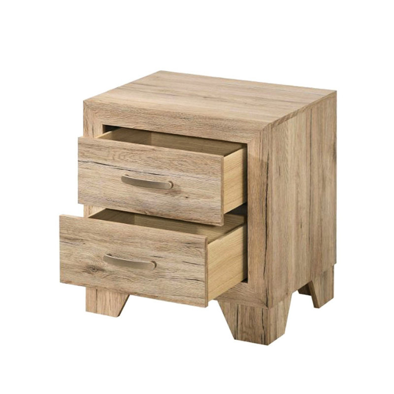 Table de chevet 2 tiroirs pour la chambre à coucher, table d'appoint en bois pour la maison